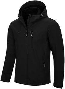 33,000ft Men's Softshell Jacket with Hood Waterproof Windbreaker Lightweight Rain Shell Jacket for Outdoor Hiking Travel