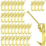 Heavy Duty Picture Hooks for Plasterboard Walls 70Pcs Picture Hanging Hooks for Hard Walls Photo Hooks Picture Hanging Kit with Nails 30 lbs(Gold)