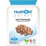 Health4All Nattokinase 2000FU per Capsule, 120 Capsules (V) 4 Months Supply, Purest Vegan Protein Enzyme from Japanese Natto, High Strength Nattokinase Capsules for Cardiovascular Health Support