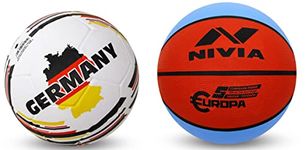 Nivia Europa Basketball Size 3, Assorted, Material: Rubber & Country Color Molded Football Size 3 - Germany, Material: Rubber Color: White