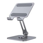 2&CO Tablet/iPad Stand Desk 360° Rotating, Aluminum Foldable Tablet Stand, Holder Any iPad Pro Air Mini for Store POS Office Showcase I Pad Stand Compatible with All 4.7-12.9 inch Device (Gray)