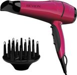 Revlon RVDR5191F Ionic Technology Ceramic Hair Dryer with Diffuser, Ionic, 3 Heat/2 Speed Settings, Powerful, Fast Drying, Less Frizz, Pink