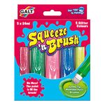 Galt Toys, Squeeze 'n Brush - 5 Glitter Colours, Brush Tipped Paint Pens, Ages 3 Years Plus