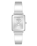 Anne Klein Women's Genuine Diamond Dial Bangle Watch, Silver (AK/3987SVSV)