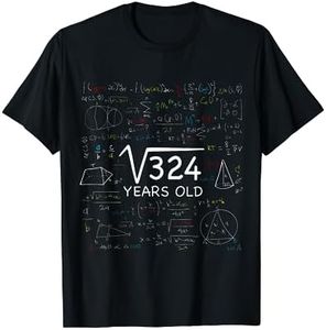 18 Años Cumpleaños Raíz Cuadrada 324 Regalo Camiseta