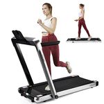 HBTower 2 in 1 Treadmill, 3.0 HP Walking Pad Treadmill, Folding Walking Jogging Running Machine with Remote Control, Blue Tooth Speaker, Running Belt for Home Office