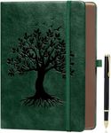 ZXHQ A5 360 Pages Lined Journal Notebooks with Pen, Journals for Women Men Writing Notebook, Tree of Life Design, Fine Inner Pocket - Dark Green