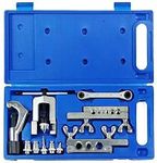 Flaring Swage Tool Kit, HVAC Tools - Professional Flaring Tool Kit and Swaging Tool Kit for Brake Line and Tubing,Includes Tubing Cutter and Ratchet Wrench for Copper Aluminum Plastic Pipe 45 Degrees