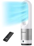 Senmeo Tower Fan, 22" Bladeless Fan with Remote, 8 Speeds, 90° Swing, Quiet Cooling, 9H Timer, LED Display with Auto Off, Easy to Clean, Portable Oscillating Fan for Bedroom, Kitchen, Office