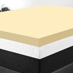 Orthopaedic Memory Foam Mattress Topper - Standard UK Sizes 1" 2" 3" 4", Various Thicknesses/Depths Available, Soft & Comfortable, Memory Foam Durable (1" Small Double, 190 x 122 x 2.50cm) Yellow