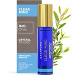 BALIPURA - Clear Mind (Space Clearing) Natural Crystal Roller Ball with Clear Quartz - Essential Oil Blends - for Women, Men, 8ml Each