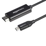 Amazon Basics USB-C to HDMI Cable Adapter (Thunderbolt 3 Compatible) 4K@30Hz - 0.3 meters