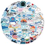 100 PCS Swimming Stickers, Swimmer Stickers Vinyl Waterproof Stickers for Water Bottle Laptop Luggage Helmet Skateboard Snowboard Guitar Scrapbook Phone Gifts for Teens Girls Kids Adult