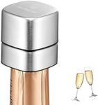 ELMWAY VinoLux Series Champagne Stopper Crafted by ELMWAY - Fits Champagne, Prosecco & Cava Bottles, Keeps Sparkling Wines Fresh and Fizzy – Reusable Stopper with Stainless Steel Shell (Silver)
