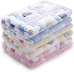 30x20 Inch 1 Pack 3 Blankets Super Soft Fluffy Premium Cute Elephant Pattern Pet Blanket Flannel Throw for Dog Puppy Cat(Blue/Pink/Yellow Medium)