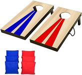 GoSports 2 ft x1 ft Portable Size Cornhole Game Set with 6 Bean Bags - Great for Indoor & Outdoor Play - Wood Design