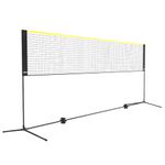 VEVOR Badminton Net, Height Adjustable Volleyball Net, 14ft Wide Foldable Pickleball Net, Portable Easy Setup Tennis Net Set with Poles, Stand and Carry Bag, for Kids Backyard Game Indoor Outdoor Use