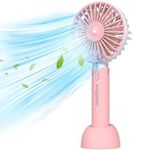 One94Store Portable USB Mini Hand Fan - 3 Speeds, 1200 mAh Rechargeable Battery - Ideal for Indoor, Outdoor, Home, Office, Kitchen, Makeup & Travel Use (Pink, X1) 22 millimeters