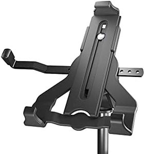 K&M 19744 Tablet PC Tripod Holder Black Biobased Plastic Tablet Holder for Tripods with 3/8 Inch or 5/8 Inch Thread