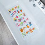 BOPPIE Non Slip Bath Mats - Large Bathroom Shower Bathtub Tub Mat 90*40CM (Alphabet)