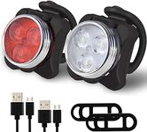 Balhvit Bike Light Set, Super Bright USB Rechargeable Waterproof Mountain Road Safety & Easy Mount LED Bicycle Lights, USB Cycling Front & Rear Light