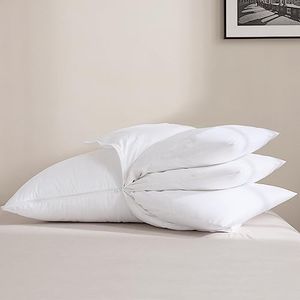 Pebed Adjustable 3 Layer Pillow Goose Feather Pillow Queen Size 100% Egyptian Cotton,Bed Pillow for Side Sleepers,Back Sleepers, 20x28 Inches,1 Pillow