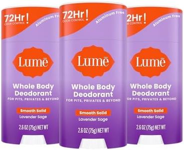 Lume Whole Body Deodorant - Smooth Solid Stick - 72 Hour Odor Control - Aluminum Free, Baking Soda Free and Skin Loving - 2.6 Ounce (Pack of 3) (Lavender Sage)