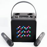 Singstar SSK 80w Portable Karaoke Machine, 2 Wireless Microphones, LED Pixel Art, Voice Effect Changer, Wireless Connectivity, Perfect for Adults and Kids