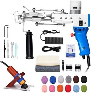 ZOWWFAST Tufting Gun Set with Carpet Trimmer & Yarn & Tufting Cloth, Carpet Tufting Gun Set for High-Speed Weaving of Carpets, Tufting Machine Kit, DIY Tools, Blue