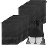 20 Pieces Travel Shoe Bag, Large Non-Woven Drawstring Shoes Storage Bags with Transparent Slot for Shoes,Boots,High Heel