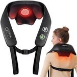 KNQZE Neck and Shoulder Massager with Heat, Upgraded 4D Cordless Back and Neck Massager, Electric Shiatsu Deep Kneading Massager Pillow for Shoulder, Back, Leg, Pain Relief, Relax Gift for Woman Man