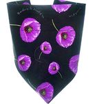 Purple Poppy Themed Slide on Dog Collar Bandana (S-M)