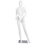 Giantex Female Mannequin Dress Form Display Manikin Torso Stand Realistic Metal Stand Plastic Detachable Clothing Full Body Mannequin W/Base White 5.8 FT, White