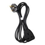 Ultra Explorer 3M Extension Lead, 13A UK Plug Extension Socket, Single Extension Cable Power Strip - Black