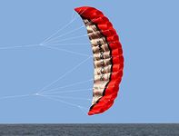 Kwasyo 2.5m Parafoil Kite Outdoor Sports Dual Line Stunt Parachute Beach Kites with Handle 30m Line (Red)
