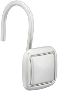 Amazon Basics Shower Curtain Hooks - Lined Square Hooks, Nickel