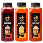 Syrup for Bubble Tea | 12 Ounces (354 ML) | Brown Sugar Boba Flavored Syrup for Tapioca Pearls and Desserts (Tropical 3-Pack)