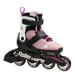 Rollerblade Microblade Kid's Adjustable Fitness Inline Skate, Pink/White, Junior, Youth Performance Inline Skates, 4-7