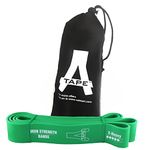 A-TAPE Pull Up Assistance Band - Best for Pullup Assist, Chin Ups, Resistance Bands Exercise, Stretch, Mobility Work & Serious Fitness - Good forCrossfit - 41 inch Straps (Green)