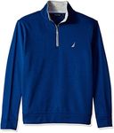 NAUTICA Men's Solid 1/4 Zip Fleece Sweatshirt, Estate Blue, S