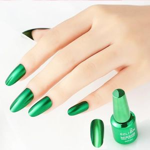 Green Nail Polish Chrome Metallic Nail Varnish, Mirror Quick Dry Metal Effect No UV Needed Christmas Nail Art Polish Chrome Nail Polish