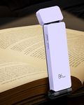 86lux Reading Light, Rechargeable Book Light for Reading in Bed, Ultralight Clip-on LED Bookmark Lamp with 3 Amber Colors & Stepless Dimming for Night Reading for Book Lovers, Kids,Soft Lavender