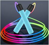 Kids Jump Rope for Girls Boys Color Changing, LED Light Up Skipping Rope 9FT Adjustable Jumping Rope for Women Adults Fitness Exercise Weight Lose, Students Sport Interest Rainbow Flashing Jump Rope