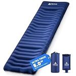 Hikenture Camping Mattress Ultra-Thick 5 Inch,Ergonomic Sleeping Pad with Pillow,Backpacking Sleeping Mat,Ultralight,Inflatable &Compact Camp Air Mattress for Tent,Hiking,Hammock(1100-B)