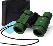 Binoculars for Kids,Kid Binoculars Outdoor Exploration Kit Age 3-12,Compact Shockproof Binoculars Kids,Toddler Binoculars Nature Game Telescope for Bird Watching,Hiking,Camping,Travel,Learning (Green)