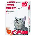 Beaphar® FIPROtec® Kill Flea Ticks Spot On Drop Treatment Protection for Cats (6 Treatments, Cat)