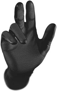 PIP Grippaz 8 Mil Nitrile Disposable Gloves 50-Pack, Fish Scale Grip, Chemical & Oil Resistant, Black, Large (G21091-L)