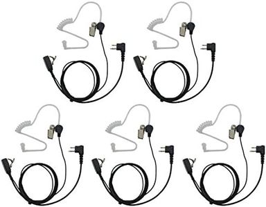 GoodQbuy 2 Pin PTT Mic Covert Acoustic Tube Earpiece Headset is Compatible with Motorola Two-Way Radio RMM2050 GP300 CP200 PR400 CLS1110 (Pack of 5)