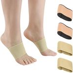 Copper Arch Support Sleeves (4PCS), Plantar Fasciitis Braces for Foot Care, Foot Compression Sleeve for Heel Spurs, Flat & Fallen Arches and High Arch Pain Relief, Arch Support Bands for Women & Men