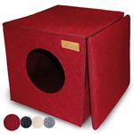 KaraLuna Cat Bed Suitable for e.g. IKEA® Kallax and Expedit Shelves I Cozy & Cuddly I Four colours available (Dark Red)